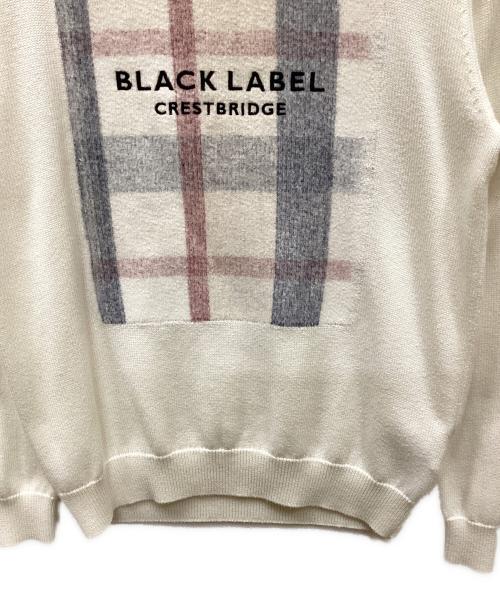 BLACK LABEL CRESTBRIDGE（ブラックレーベル クレストブリッジ）BLACK LABEL CRESTBRIDGE (ブラックレーベル クレストブリッジ) ロゴ刺繍ニット ホワイト サイズ:1の古着・服飾アイテム