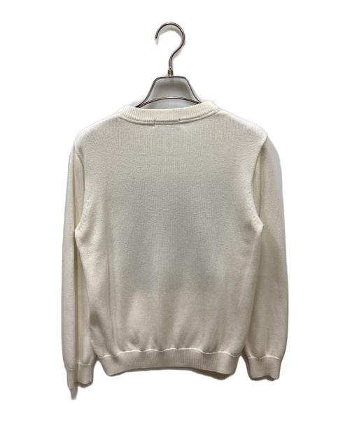 BLACK LABEL CRESTBRIDGE（ブラックレーベル クレストブリッジ）BLACK LABEL CRESTBRIDGE (ブラックレーベル クレストブリッジ) ロゴ刺繍ニット ホワイト サイズ:1の古着・服飾アイテム