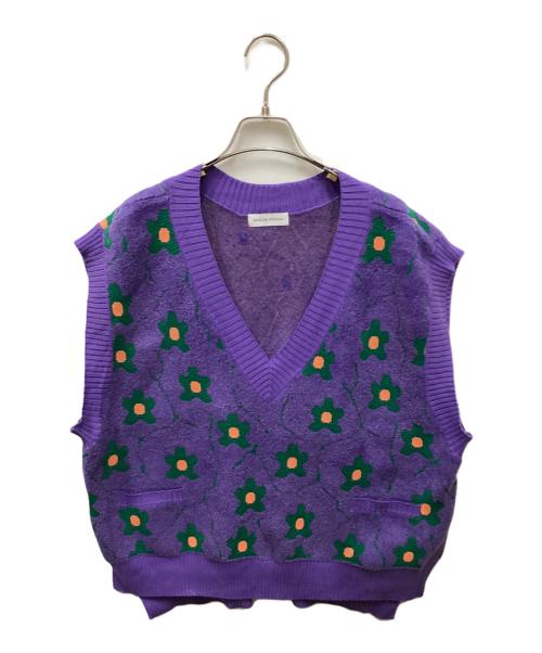 MAISON SPECIAL（メゾンスペシャル）MAISON SPECIAL (メゾンスペシャル) フラワージャガードニットベスト パープル サイズ:Freeの古着・服飾アイテム