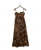 MAISON SPECIALメゾンスペシャル）の古着「レオパードキャミワンピースポリエステルノースリーブワンピース」｜ブラウン