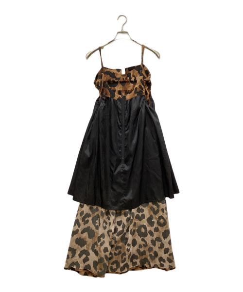 MAISON SPECIAL（メゾンスペシャル）MAISON SPECIAL (メゾンスペシャル) レオパードキャミワンピースポリエステルノースリーブワンピース ブラウン サイズ:FREEの古着・服飾アイテム