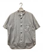 MHLエムエイチエル）の古着「COTTON RAMIE POPLIN SS SHIRT/コットンラミーポプリンシャツ」｜グレー