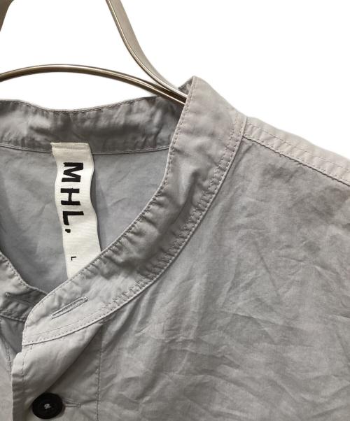 MHL（エムエイチエル）MHL (エムエイチエル) COTTON RAMIE POPLIN SS SHIRT/コットンラミーポプリンシャツ グレー サイズ:Lの古着・服飾アイテム