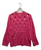 MAISON SPECIALメゾンスペシャル）の古着「ライムオーバースラッシュニット」｜ピンク