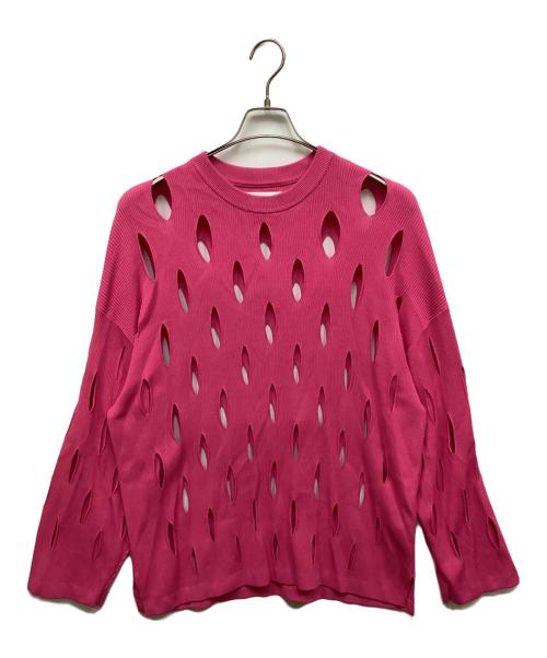 MAISON SPECIAL（メゾンスペシャル）MAISON SPECIAL (メゾンスペシャル) ライムオーバースラッシュニット ピンク サイズ:2の古着・服飾アイテム