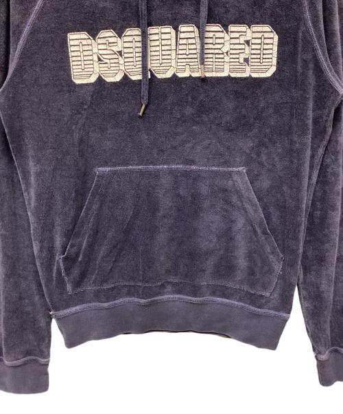 DSQUARED2（ディースクエアード）DSQUARED2 (ディースクエアード) ロゴパイルパーカー ネイビー サイズ:Mの古着・服飾アイテム
