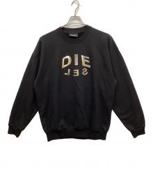 DIESEL（ディーゼル）の古着「ミラーロゴスウェット」｜ブラック