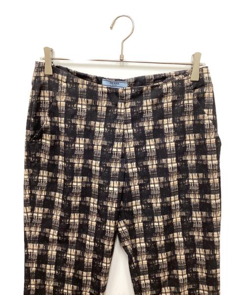 PRADA（プラダ）PRADA (プラダ) 総柄パンツ(ソウガラパンツ) ブラウン サイズ:40の古着・服飾アイテム