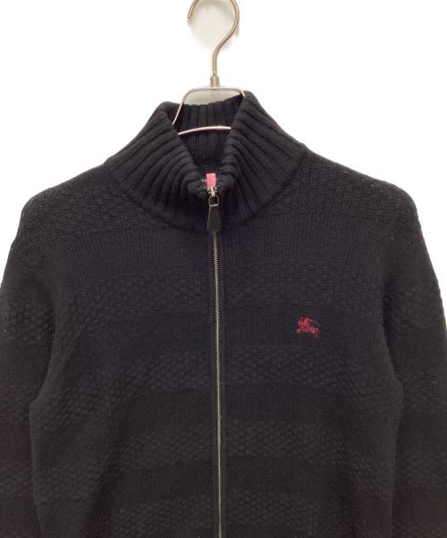 BURBERRY BLACK LABEL（バーバリーブラックレーベル）BURBERRY BLACK LABEL (バーバリーブラックレーベル) ドライバーズニット ブラック サイズ:2の古着・服飾アイテム