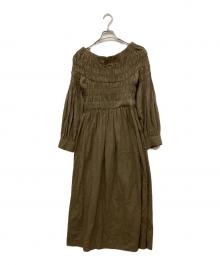 Whim Gazette（ウィムガゼット）の古着「シャーリングワンピース」｜カーキ