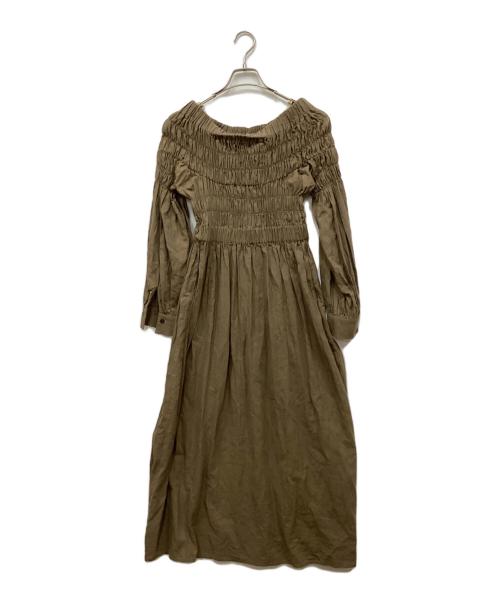Whim Gazette（ウィムガゼット）Whim Gazette (ウィムガゼット) シャーリングワンピース カーキ サイズ:Freeの古着・服飾アイテム