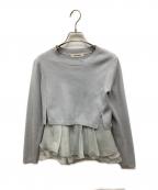 COCODEALココディール）の古着「ペプラムブラウスレイヤードニット」｜ブルー