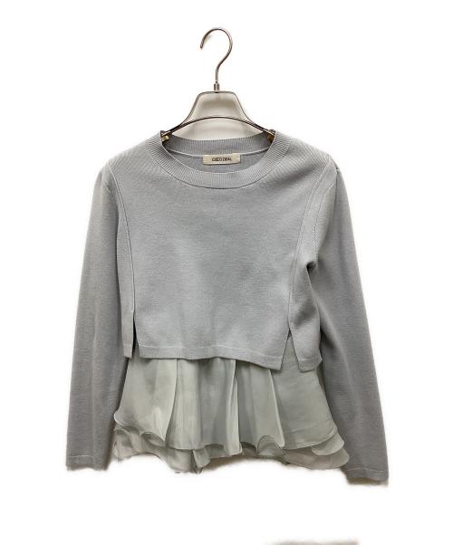 COCODEAL（ココディール）COCODEAL (ココディール) ペプラムブラウスレイヤードニット ブルー サイズ:2の古着・服飾アイテム