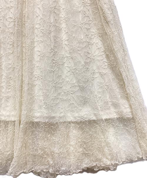 COCODEAL（ココディール）COCODEAL (ココディール) ストレッチレースフレアスカート ホワイト サイズ:2の古着・服飾アイテム