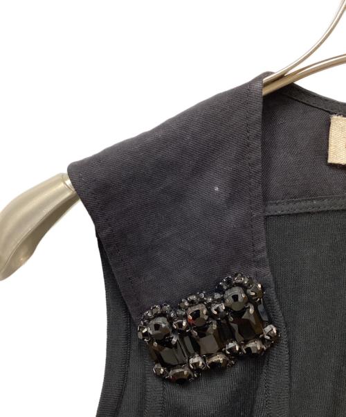 MARNI（マルニ）MARNI (マルニ) ビジュー付ノースリーブカットソー ネイビー サイズ:38の古着・服飾アイテム