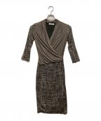 MaxMaraマックスマーラ）の古着「総柄カシュクールワンピース」｜ブラウン