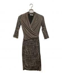 MaxMara（マックスマーラ）の古着「総柄カシュクールワンピース」｜ブラウン