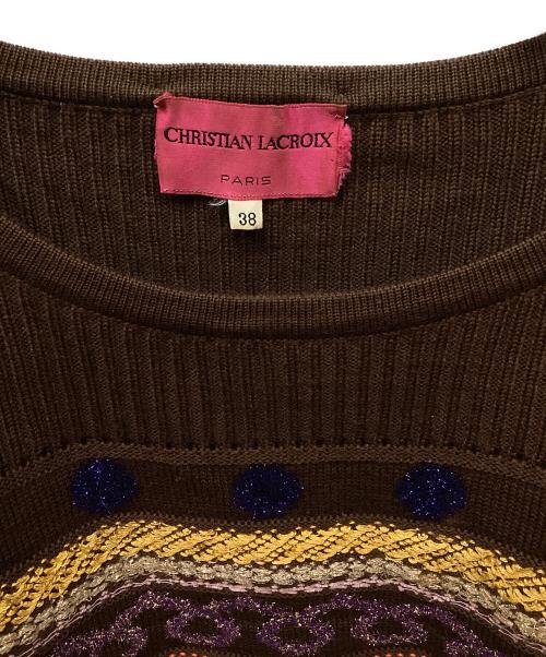 Christian Lacroix（クリスチャン ラクロワ）Christian Lacroix (クリスチャン ラクロワ) ニットセットアップ ブラウン サイズ:38の古着・服飾アイテム