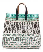 MARNIマルニ）の古着「マーケットPVCトートバッグ」｜グリーン×アイボリー