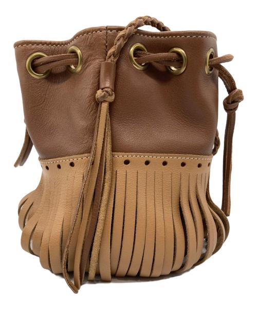 J&M DAVIDSON（ジェイ＆エム デヴィッドソン）J&M DAVIDSON (ジェイ＆エム デヴィッドソン) 巾着バッグ ブラウンの古着・服飾アイテム