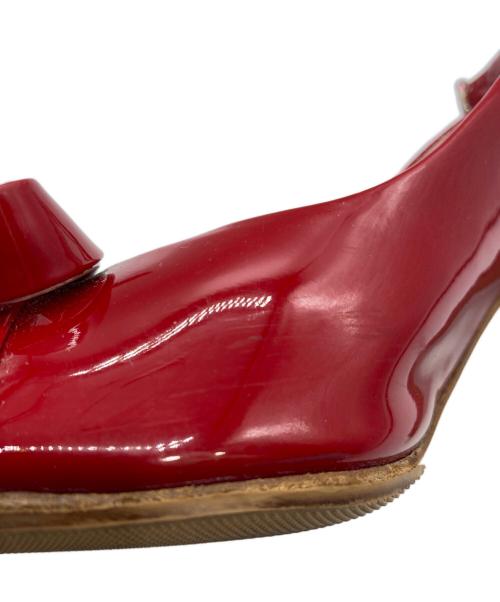 Salvatore Ferragamo（サルヴァトーレ フェラガモ）Salvatore Ferragamo (サルヴァトーレ フェラガモ) パテントリボンサンダル レッド サイズ:6の古着・服飾アイテム