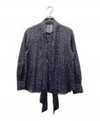 SLOBE IENAスローブ イエナ）の古着「ドット柄ボウタイブラウス」｜ネイビー