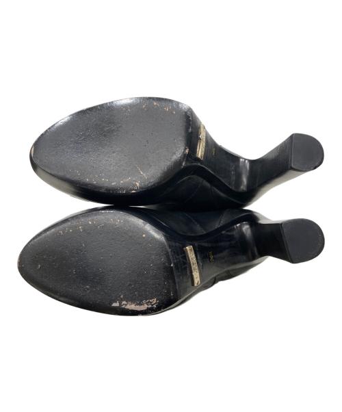 GUCCI（グッチ）GUCCI (グッチ) メタルプレートブロックヒールロングブーツ ブラック サイズ:36.5の古着・服飾アイテム