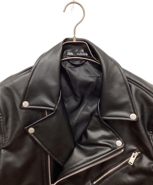ZARA（ザラ）ZARA (ザラ) フェイクレザーバイカージャケット ブラック サイズ:Lの古着・服飾アイテム