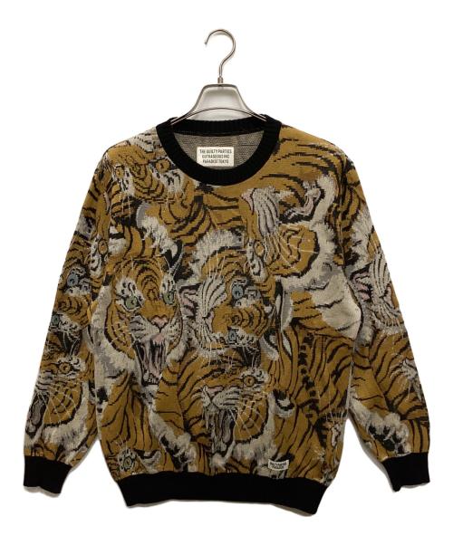 WACKO MARIA（ワコマリア）WACKO MARIA (ワコマリア) JACQUARD SWEATER/ジャカードスウェット ベージュ サイズ:Mの古着・服飾アイテム