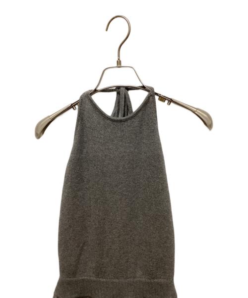 CLANE（クラネ）CLANE (クラネ) HALTER NECK KNIT ALL IN ONE/ホルターネック ニットオールインワン  グレーの古着・服飾アイテム