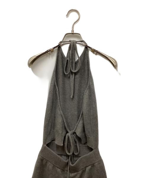 CLANE（クラネ）CLANE (クラネ) HALTER NECK KNIT ALL IN ONE/ホルターネック ニットオールインワン  グレーの古着・服飾アイテム