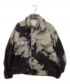 FenG CHen WANGフェンチェンワン）の古着「Tie-dye Layered Denim Jacket/タイダイレイヤードデニムジャケット」｜グレー