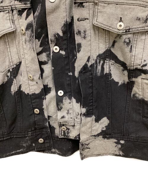 FenG CHen WANG（フェンチェンワン）FenG CHen WANG (フェンチェンワン) Tie-dye Layered Denim Jacket/タイダイレイヤードデニムジャケット グレー サイズ:Lの古着・服飾アイテム