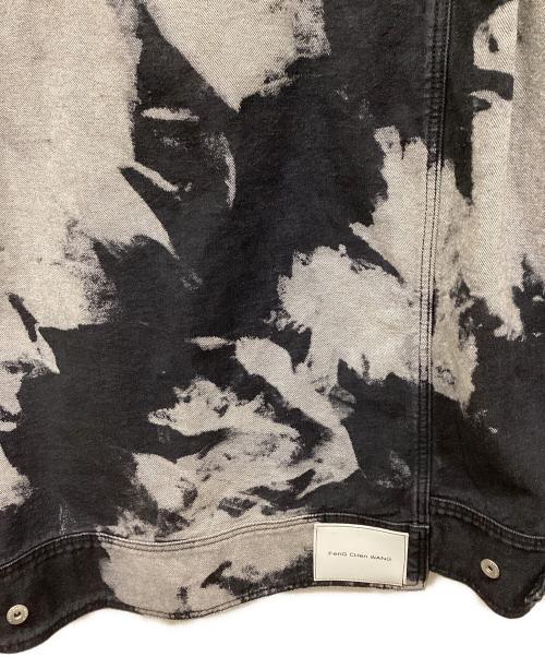 FenG CHen WANG（フェンチェンワン）FenG CHen WANG (フェンチェンワン) Tie-dye Layered Denim Jacket/タイダイレイヤードデニムジャケット グレー サイズ:Lの古着・服飾アイテム