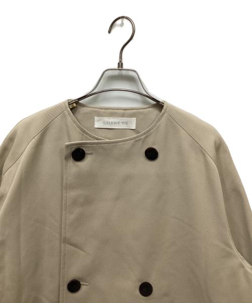 GALERIE VIE（ギャルリーヴィー）GALERIE VIE (ギャルリーヴィー) コットンウールギャバジン カラーレストレンチコート アイボリー サイズ:FREEの古着・服飾アイテム