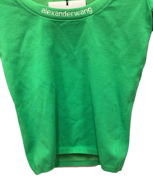 ALEXANDER WANG.T（アレキサンダーワンティー）ALEXANDER WANG.T (アレキサンダーワンティー) リブジャガードニットTシャツ グリーン サイズ:XSの古着・服飾アイテム