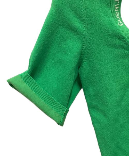 ALEXANDER WANG.T（アレキサンダーワンティー）ALEXANDER WANG.T (アレキサンダーワンティー) リブジャガードニットTシャツ グリーン サイズ:XSの古着・服飾アイテム