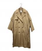 CLANEクラネ）の古着「サイドリボントレンチコート」｜ベージュ
