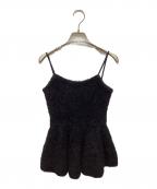 FRAY IDフレイ アイディー）の古着「ラメフェザーニットペプラムキャミ」｜ブラック