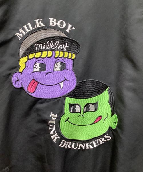 PUNK DRUNKERS（パンクドランカーズ）PUNK DRUNKERS (パンクドランカーズ) LAND by MILKBOY (ランドバイミルクボーイ) BIGシルエットMA-1.JKT ブラック サイズ:Lの古着・服飾アイテム