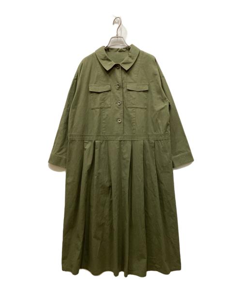 ina（イナ）ina (イナ) 襟付きボタンタックワンピース オリーブ サイズ:なしの古着・服飾アイテム