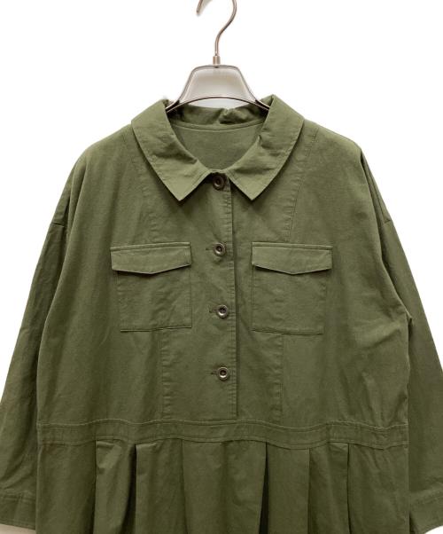 ina（イナ）ina (イナ) 襟付きボタンタックワンピース オリーブ サイズ:なしの古着・服飾アイテム