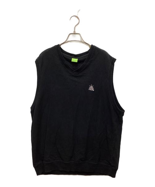 HUF（ハフ）HUF (ハフ) OG LOGO FLEECE VEST/オージー　ロゴフリースベスト ブラック サイズ:XLの古着・服飾アイテム