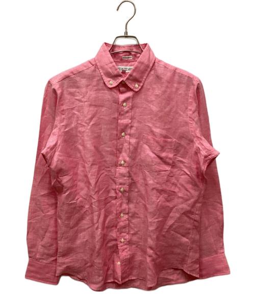 INDIVIDUALIZED SHIRTS（インディビジュアライズドシャツ）INDIVIDUALIZED SHIRTS (インディビジュアライズドシャツ) リネンシャツ ピンク サイズ:15 1/2 33の古着・服飾アイテム