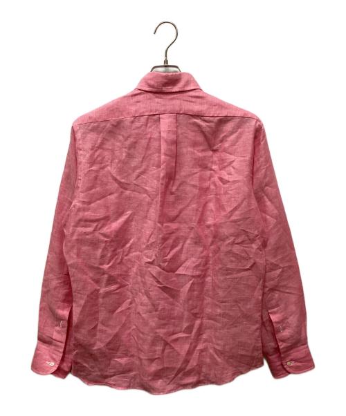 INDIVIDUALIZED SHIRTS（インディビジュアライズドシャツ）INDIVIDUALIZED SHIRTS (インディビジュアライズドシャツ) リネンシャツ ピンク サイズ:15 1/2 33の古着・服飾アイテム
