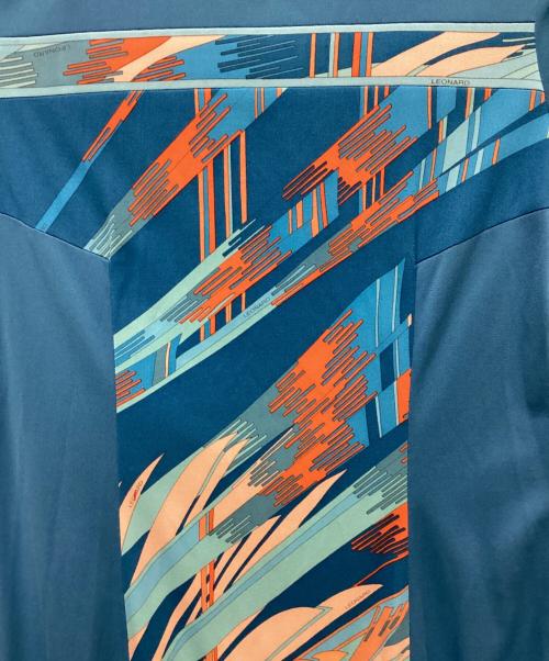 LEONARD FASHION（レオナールファッション）LEONARD FASHION (レオナールファッション) プリントジャージーワンピース ブルー サイズ:36の古着・服飾アイテム