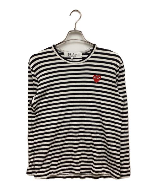 PLAY COMME des GARCONS（プレイコムデギャルソン）PLAY COMME des GARCONS (プレイ コムデギャルソン) Unisex Border Long Sleeve T-Shirt ホワイト サイズ:Mの古着・服飾アイテム