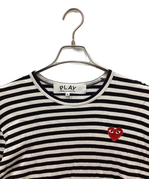 PLAY COMME des GARCONS（プレイコムデギャルソン）PLAY COMME des GARCONS (プレイ コムデギャルソン) Unisex Border Long Sleeve T-Shirt ホワイト サイズ:Mの古着・服飾アイテム