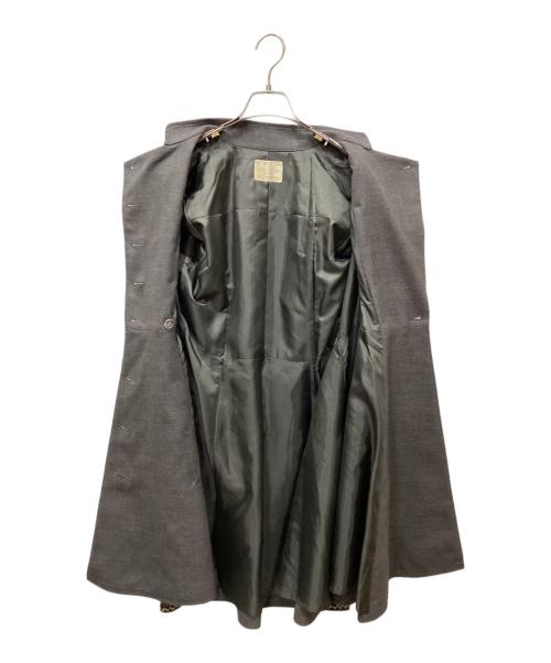 Metamorphose（メタモルフォーゼ）Metamorphose (メタモルフォーゼ) スタンドカラーウールジョーゼットダブルコート グレー サイズ:ーの古着・服飾アイテム