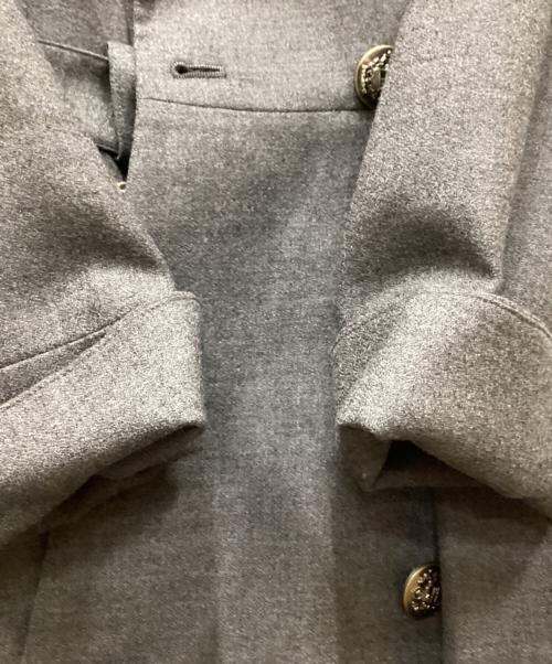 Metamorphose（メタモルフォーゼ）Metamorphose (メタモルフォーゼ) スタンドカラーウールジョーゼットダブルコート グレー サイズ:ーの古着・服飾アイテム